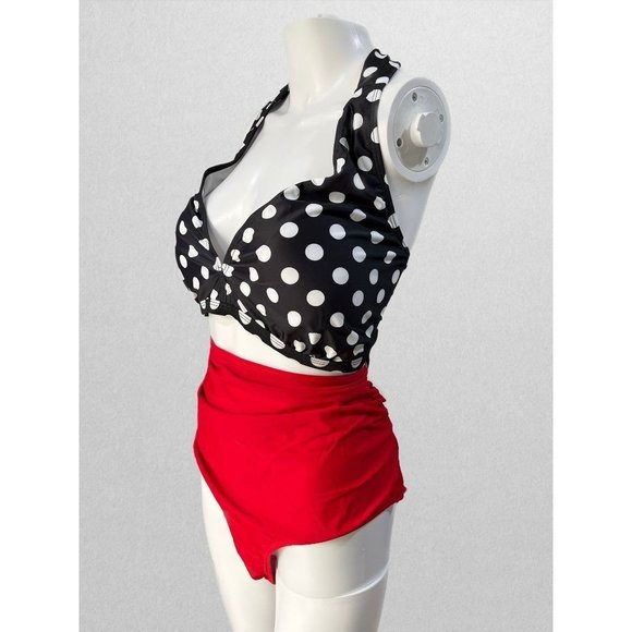 In'Voland Black/White/Red 2 Piece Swim - Picture 2 of 3